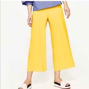 High waisted yellow culottes from Zara